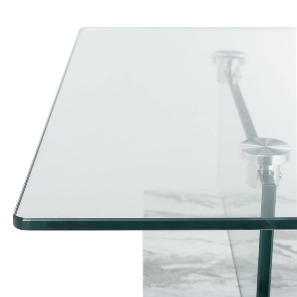 Kayley Rectangular Glass and Marble Coffee Table