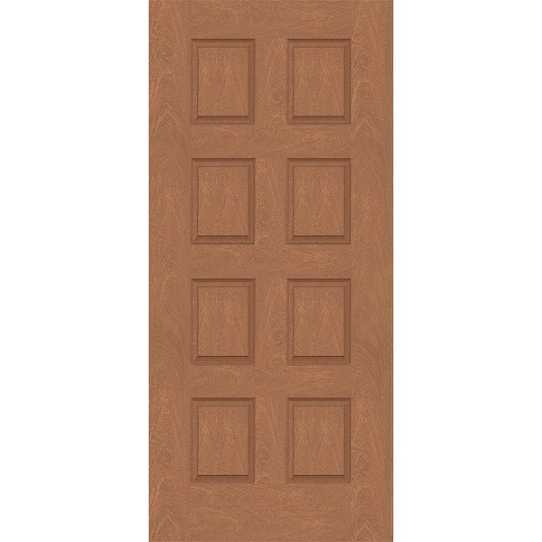 Steves & Sons Regency 32 in. x 80 in. Universal Handing 8-Panel Autumn Wheat Stain Mahogany Fiberglass Front Door Slab
