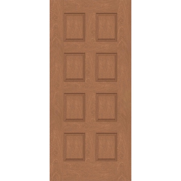 Steves & Sons Regency 42 in. x 96 in. Universal Handing 8-Panel Autumn Wheat Stain Mahogany Fiberglass Front Door Slab