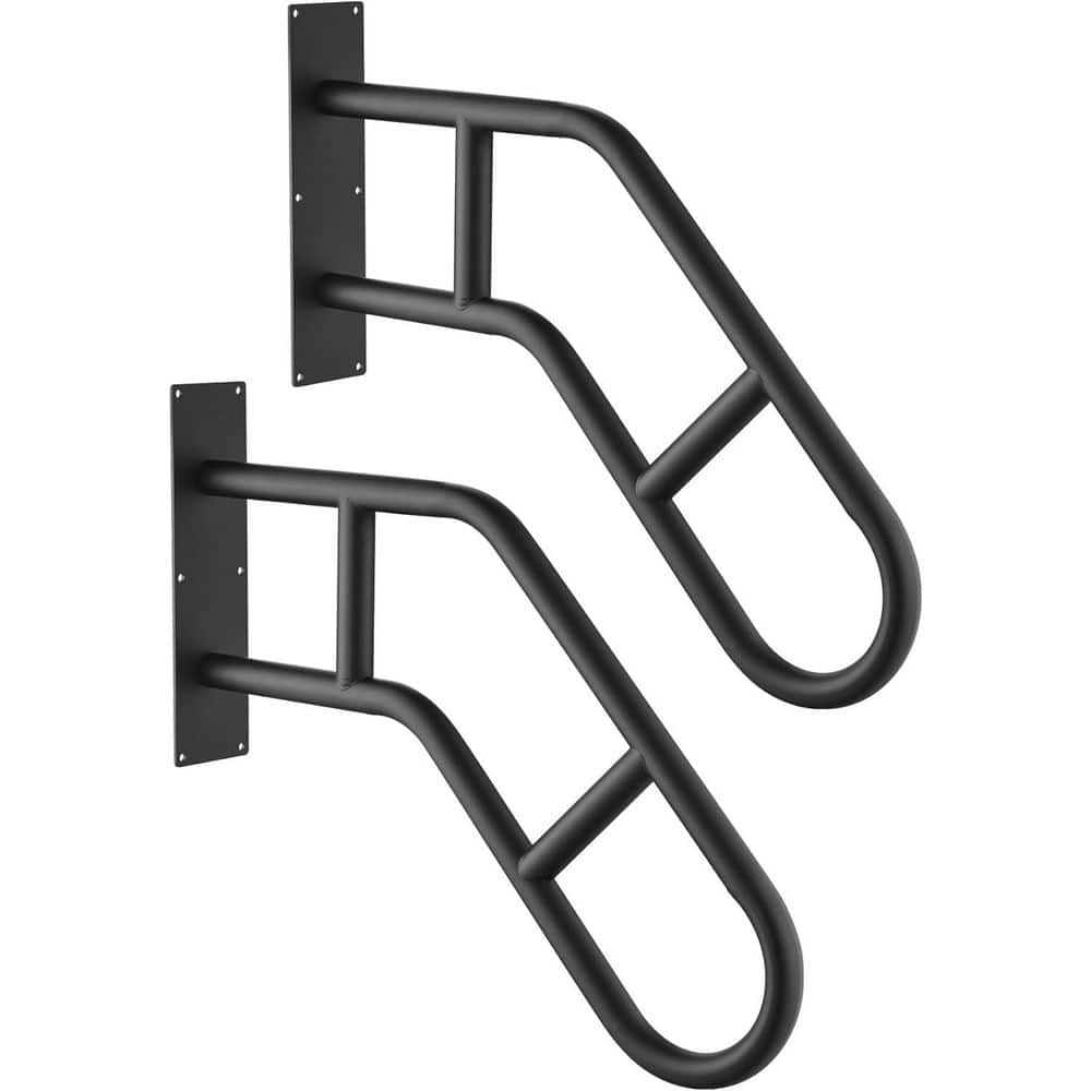 U-Shape Safety Hand Rail for Outdoor Steps Elderly Support Wall Mount Black Non-Slip Grab Bars for Porch 2 Pack Metal price history on PriceWatchPro