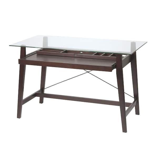 OSP Home Furnishings 42 in. Rectangular Espresso Computer Desk with Solid Wood Material