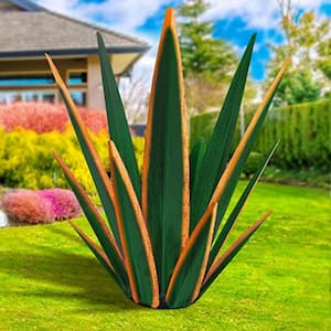 Large Tequila Rustic Sculpture, Rustic Metal Agave Plants for Outdoor Patio Yard, Home Decor Hand Painted