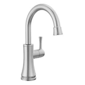 Transitional Single Handle Beverage Faucet in Arctic Stainless Steel