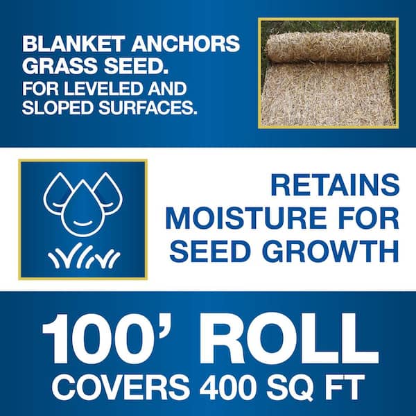 4 ft. x 100 ft. Wheat Straw Seed Starter Germination Blanket Weed-Free Biodegradable for Hills and Slopes 9 Unit Pallet