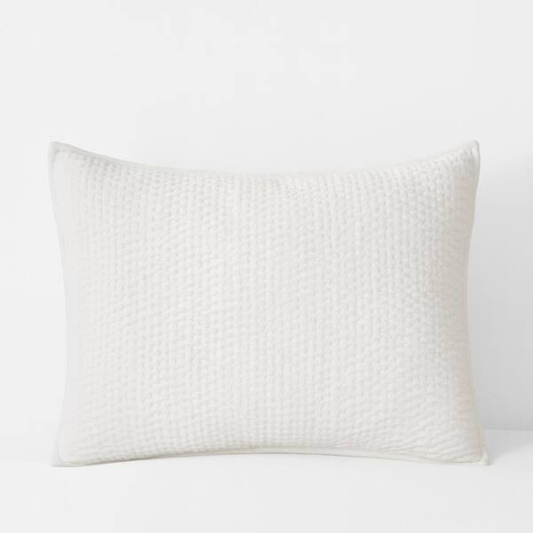 The Company Store Ophelia Velvet White Cotton King Sham