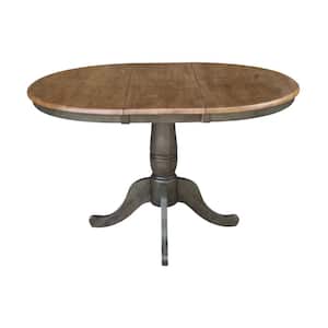 36 in. x 48 in. Hickory/Coal Solid Wood Dining Pedestal Table