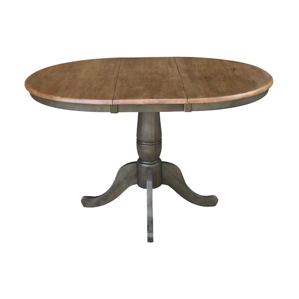International Concepts 36 in. x 48 in. Hickory/Coal Solid Wood Dining Pedestal Table