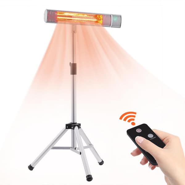 Unbranded 1500-Watt Electric Indoor/Outdoor Infrared Carbon Tech Portable Space Heater Wall Heater with Tripod Mount and Remote