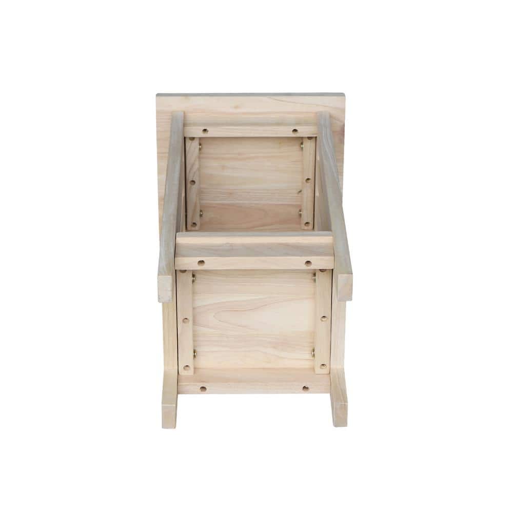 Unfinished Parawood 24" Mission Plant Stand with Lower Shelf