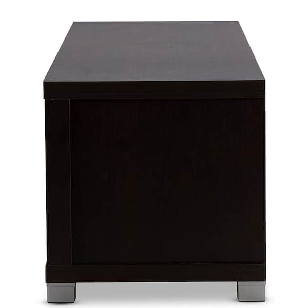 Baxton Studio Gerhardine Collection 70 in. Dark Brown Wood TV