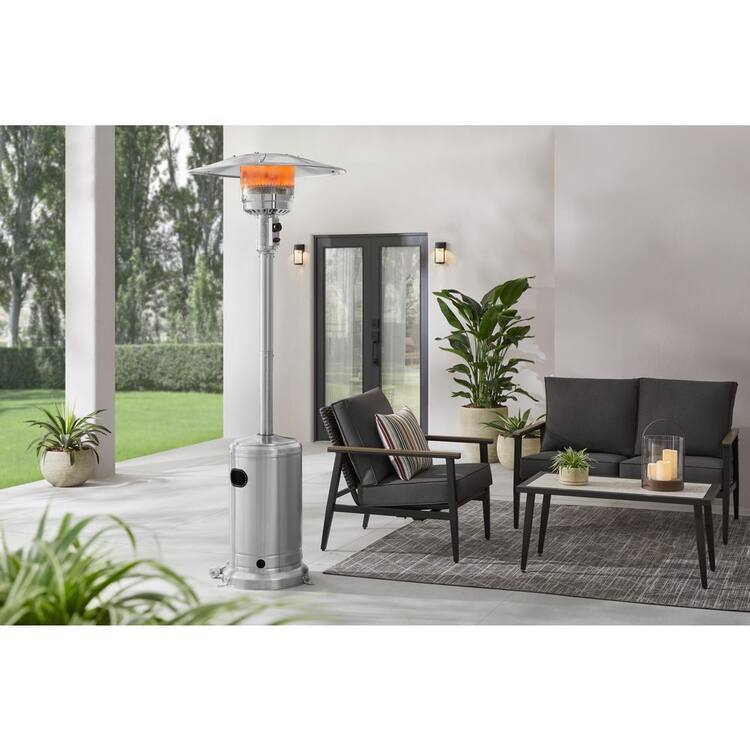 Hampton Bay 48000 BTU Stainless Steel Propane Standing Patio Heater