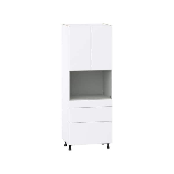 J COLLECTION Fairhope Bright White Slab Assembled Pantry Micro Kitchen ...