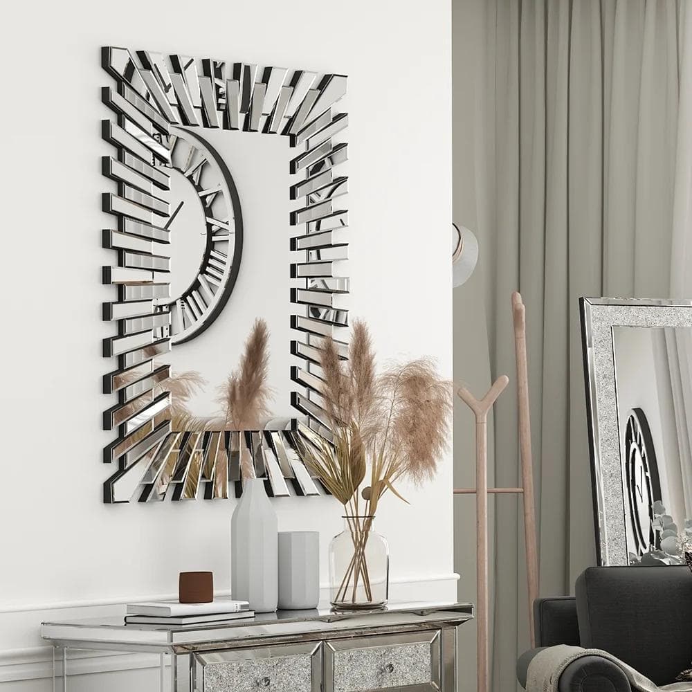 26 in. H x 39.4 in. W Art Decorative Wall Mirrors with Glass Beveled Edge 3
