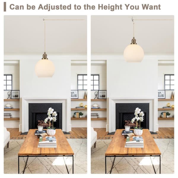 ETONIMERR 7.87 in. 1-Light Brass Plug in Pendant Light Fixture
