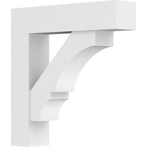 Ekena Millwork Standard Balboa 5 in. W x 24 in. H x 24 in. D Signature Urethane Polyurethane Bracket With Block Ends