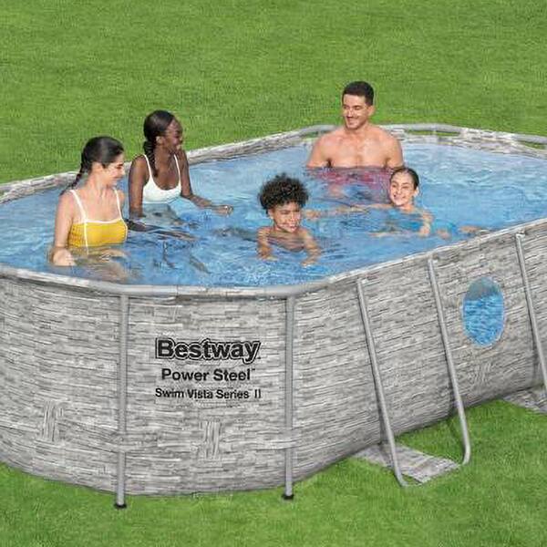 Power Steel Swim Vista Series 14 x 8 2 x 39.5 Oval Pool Set 56715E