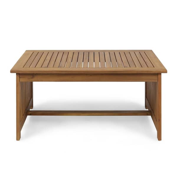 40 in. Brown Acacia Wood Outdoor Patio Coffee Table for Outdoors, Garden, Lawn, Backyard
