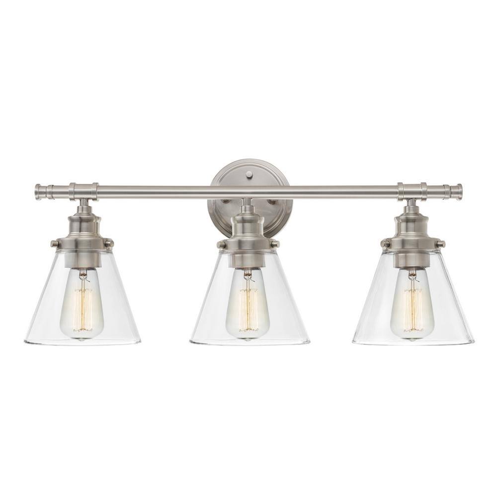 brushed nickel globe vanity light