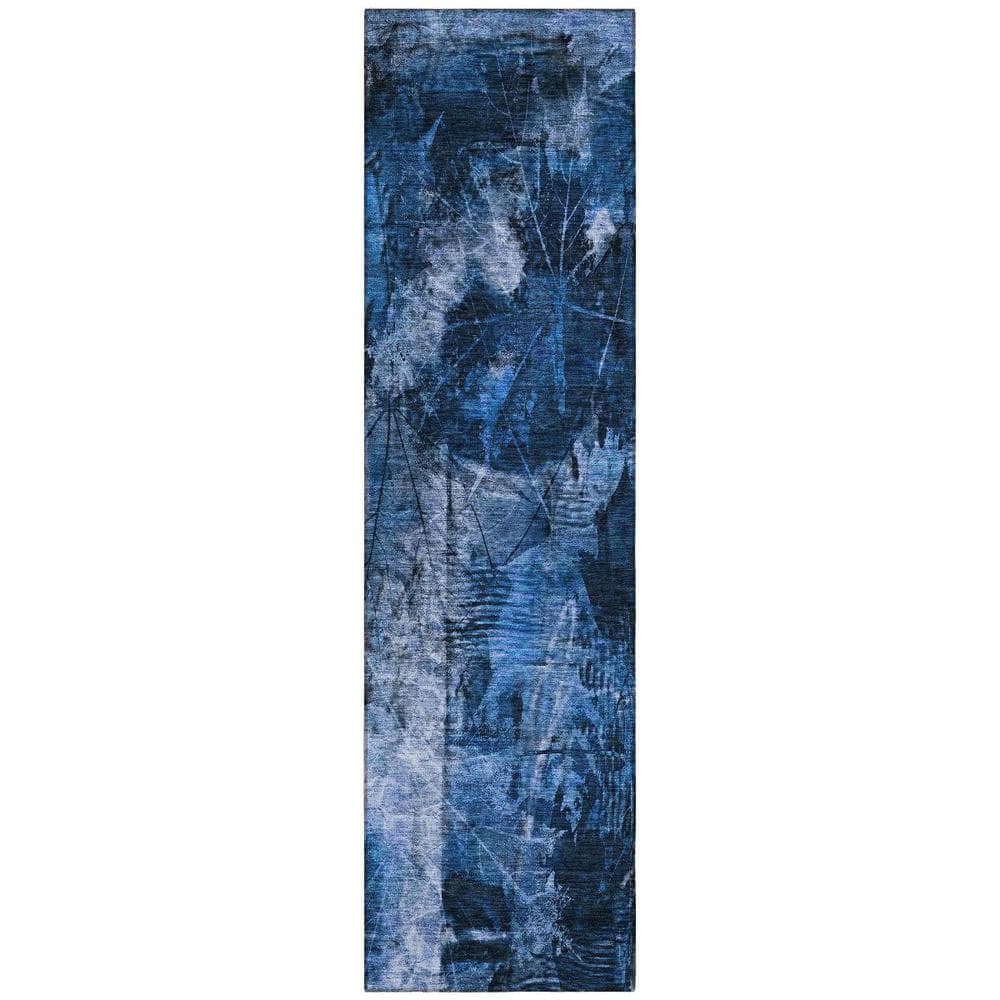Navy Blue 2 ft. x 8 ft. Woven Floral Runner Indoor/Outdoor Area Rug price history on PriceWatchPro