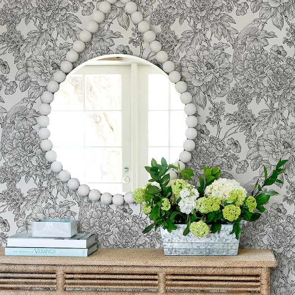 Black & White Vinyl Peel & Stick Washable Wallpaper Roll (Covers 30.75 Sq. Ft.)