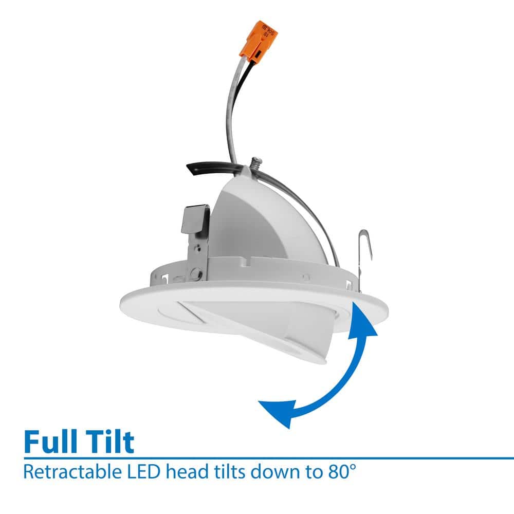 White Aluminum 4'' Dimmable LED Recessed Downlight Kit
