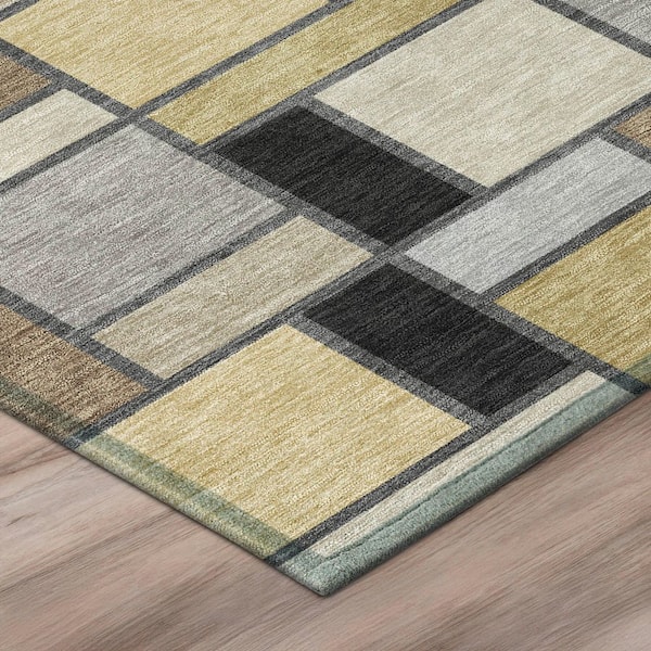 Chantille Machine Washable Indoor/Outdoor Abstract ACN3110 Black 9 ft. x 12 ft. Area Rug