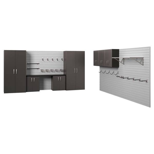 Flow Wall Master 72 in. H x 288 in. W x 21 in. D Wall Mounted Garage Storage Set in White/Graphite Carbon Fiber (8 Piece)