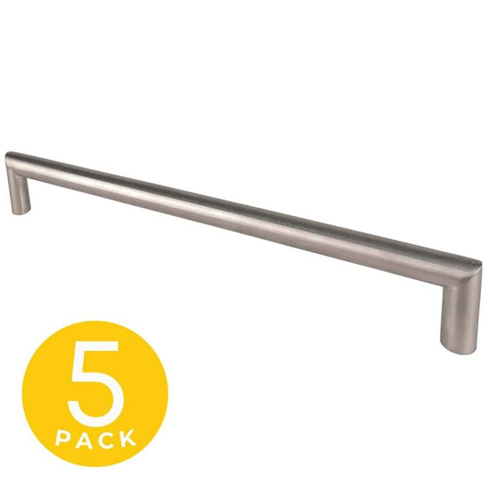 Cubic Series 6-1/4 in. (158 mm) Center-to-Center Modern Brushed Chrome Cabinet Handle/Pull (5-Pack) price history on PriceWatchPro