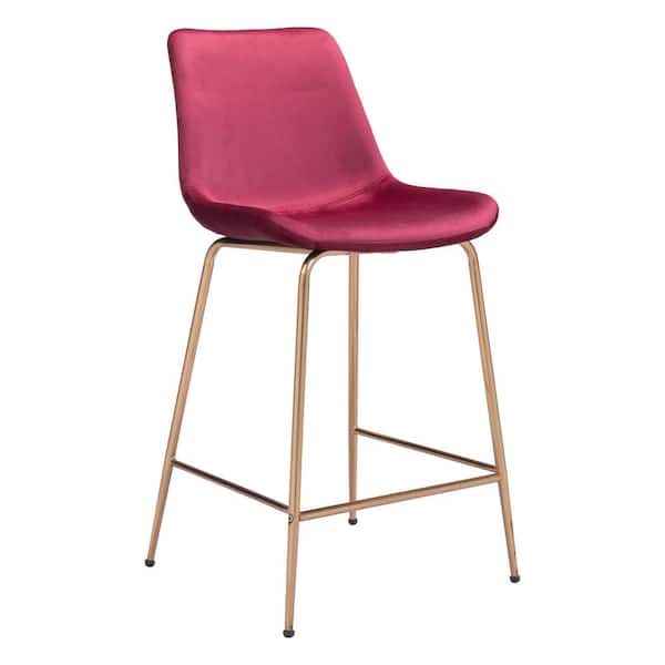 ZUO Tony Counter Chair Red & Gold