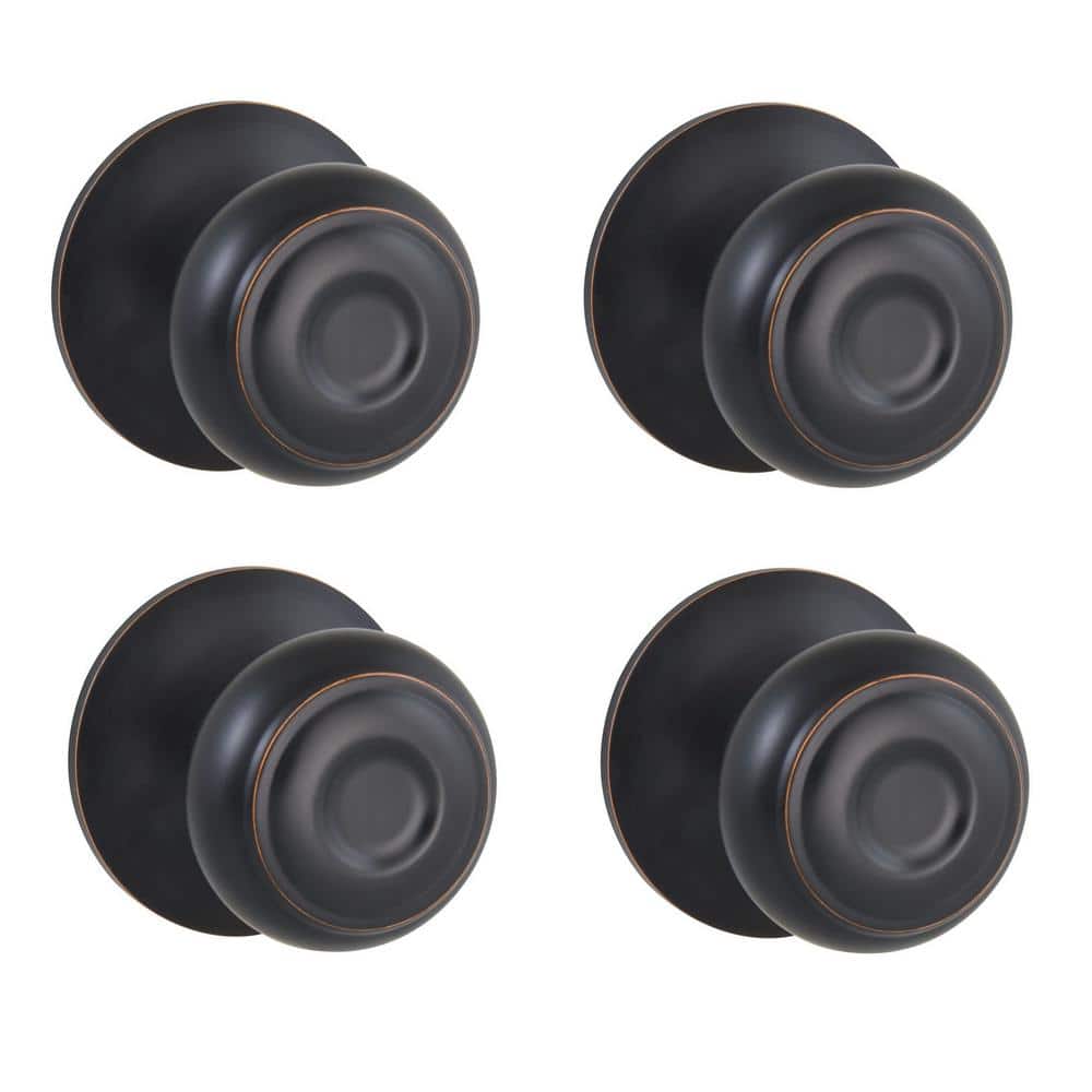 Hartford Aged Bronze Hall/Closet Door Knob (4-Pack)