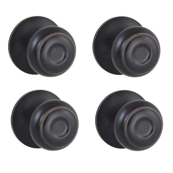 Defiant Hartford Aged Bronze Hall/Closet Door Knob (4-Pack)