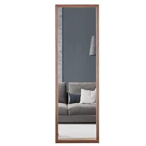 Anky 57.9 in. W x 18.1 in. H Wood Framed Rectangle Full Length Mirror, Floor Mirror in Brown