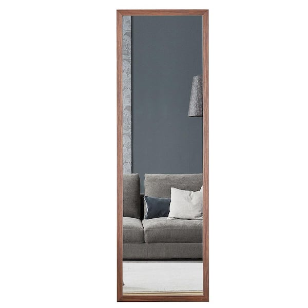 Miscool Anky 57.9 in. W x 18.1 in. H Wood Framed Rectangle Full Length Mirror, Floor Mirror in Brown