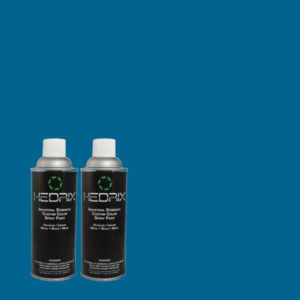 Hedrix 11 oz. Match of 570B-7 Cobalt Glaze Gloss Custom Spray Paint (2-Pack)