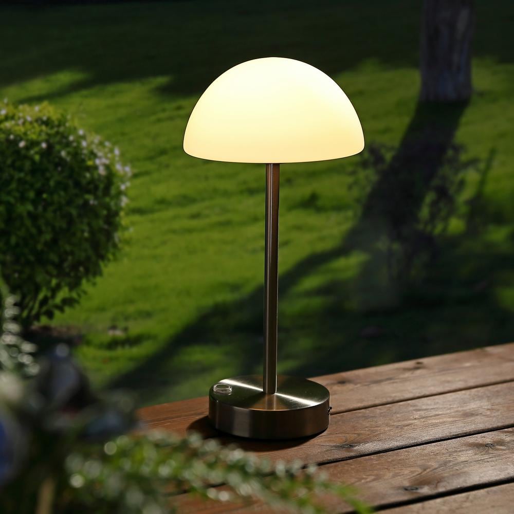 Xavier 12.5" Nickel Polished Cordless LED Buffet Lamp