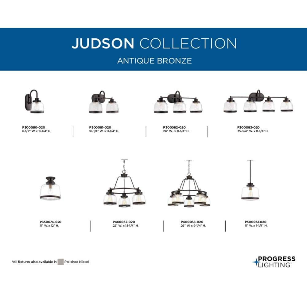 Judson Antique Bronze 5-Light Farmhouse Chandelier with Clear Glass Shades