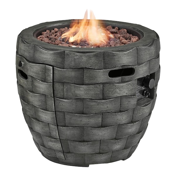 hampton bay faux concrete fire round table