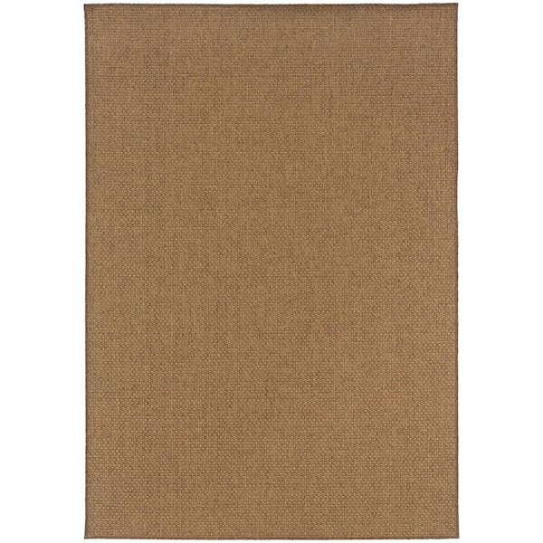 Sanibel Dark Natural 7 ft. x 10 ft. Indoor/Outdoor Patio Area Rug
