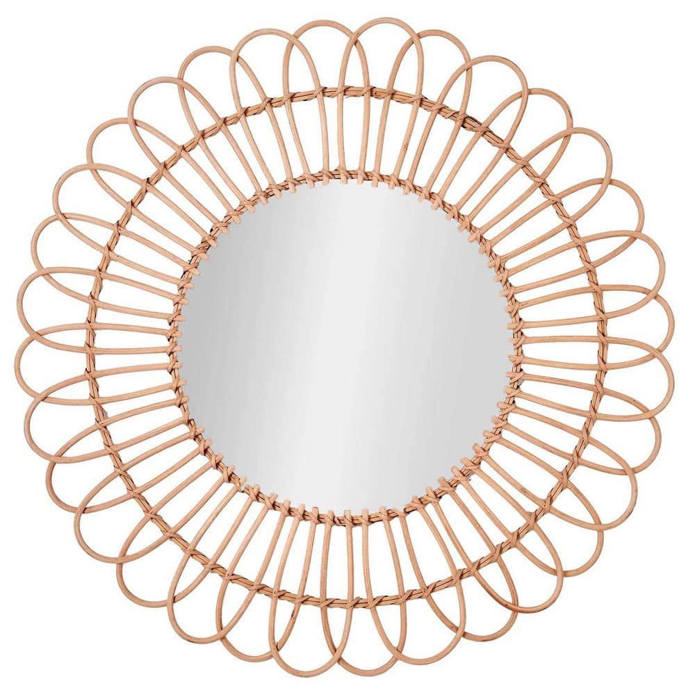 Boho Woven Rattan Mirror - Small Hanging Accent Mirror for Living Room, Bedroom, Kitchen, Bathroom, Entryway (25 in.) price history on PriceWatchPro