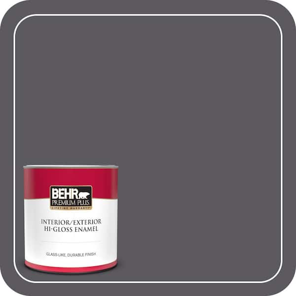 BEHR PREMIUM PLUS 1 qt. #MQ5-02 Dark Shadows Hi-Gloss Enamel Interior/Exterior Paint & Primer