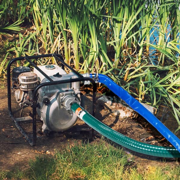Suction Hose Kit for Water Pump with 2 in. x 65 ft. Blue Backwash Hose Strainer Groove Adapter Utility Accessory