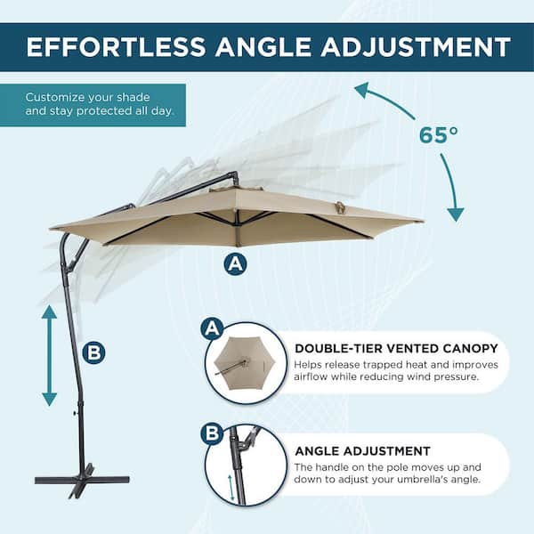 instructions 10feet patio umbrella Best Choice Products 10ft Outdoor Steel Market w/ Crank, Tilt Push Button, 6 Ribs and more BCP sets ABCCANOPY 10 ft Cantilever Offset
