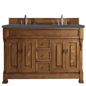 Brookfield 72 in. W x 23.5 in. D x 34.3 in. H Double Vanity in Country Oak with Charcoal Soapstone Top