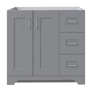 Hawthorne 36 in. W x 21.75 in. D x 34 in. H Bath Vanity Cabinet without Top in Twilight Gray