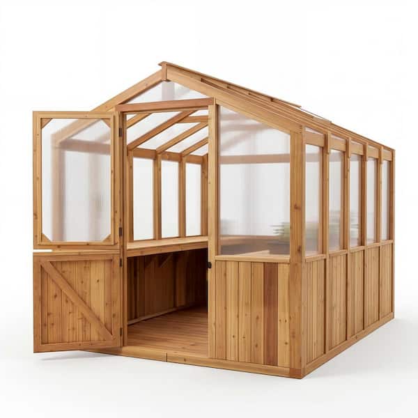 Outdoor Living Today Cedar 8 ft. x 12 ft. Greenhouse Kit GH812