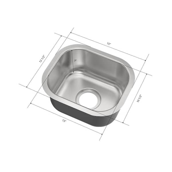 Undermount 15 in. 18-Gauge Stainless Steel Bar Sink in Brushed Stainless with Low Profile Pull Out Kitchen Faucet Undermount 15 in. 18-Gauge Stainless Steel Bar Sink in Brushed Stainless with Low Profile Pull Out Kitchen Faucet