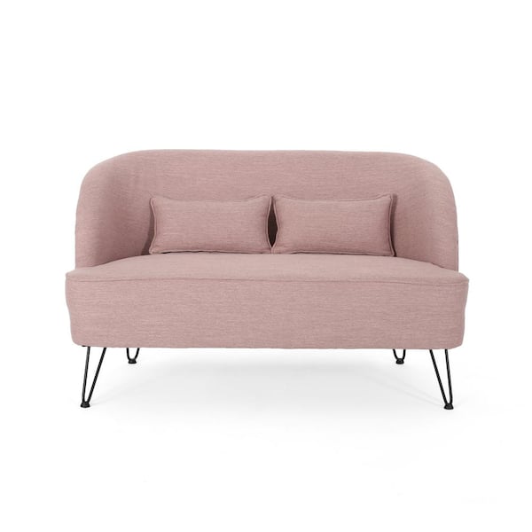 Unbranded Nilton 49.5 in. Light Blush Polyester 2-Seater Loveseat