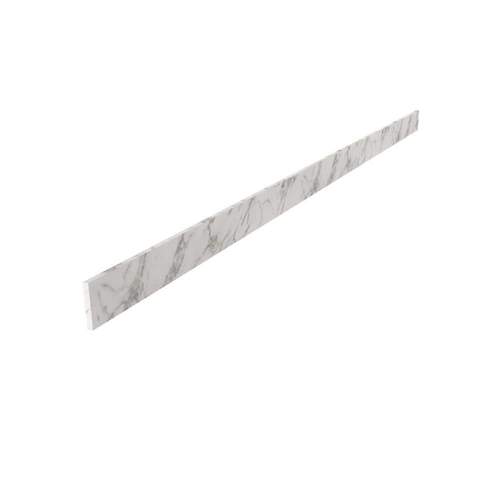 Hampton Bay 8 ft. L 4 in. H Straight Laminate Backsplash in Matte Marmo ...