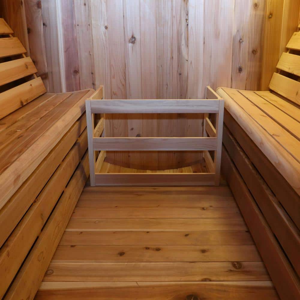 Natural Cedar 6-Person Outdoor Barrel Sauna with 6 kW Heater