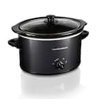 Hamilton Beach 4 Qt. Black Chrome Slow Cooker with Temperature Settings and  Glass Lid 33141 - The Home Depot